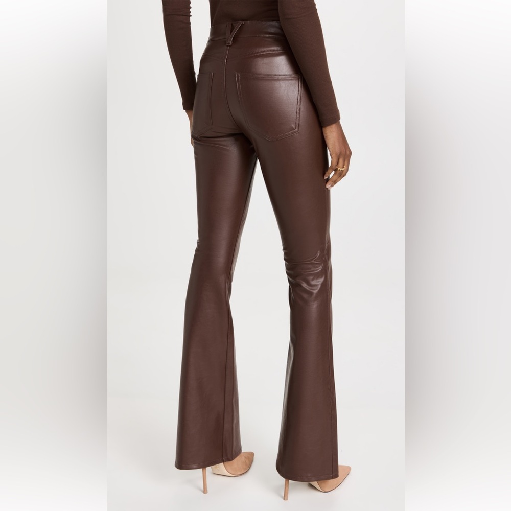 Veronica Beard Brown Faux Leather Flare Pants